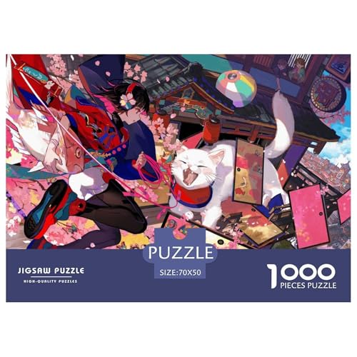 Anime Girl Hölzerne Puzzles Wasserfest 1000 Teile DIY- Puzzle Für Erwachsene Unmöglich Puzzle Zur Heimdekoration​ von YTPONBCSTUG