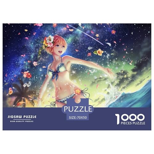 Anime Girl Hölzerne Puzzles Wasserfest 1000-teiliges Puzzle Für Erwachsene Spaß Lernspiele​ von YTPONBCSTUG