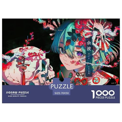 Anime Girls-Skull Hölzerne Puzzles Wasserfest 1000 Teile DIY- Puzzle Geschenke Für Erwachsene Spaß Lernspiele​ von YTPONBCSTUG