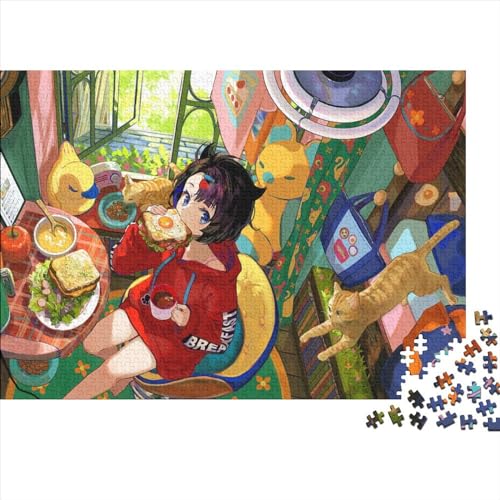 Anime-Mädchen 1000 Teile Puzzle Nachhaltiges Puzzle Für Erwachsene | Hochwertige Umweltfreundliche Materialien |Geschenk Für Erwachsene|Manga 1000pcs (75x50cm) von YTPONBCSTUG