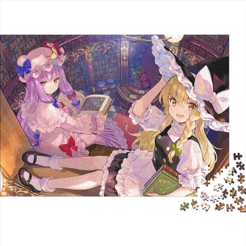 YTPONBCSTUG Anime-Mädchen 1000-teiliges Puzzle für Erwachsene, 75x50cm, Karton, 1 Stück, 1000 Teile, Expertenlevel, Soziale Fähigkeiten, Tabletop, Anime-Stil von YTPONBCSTUG