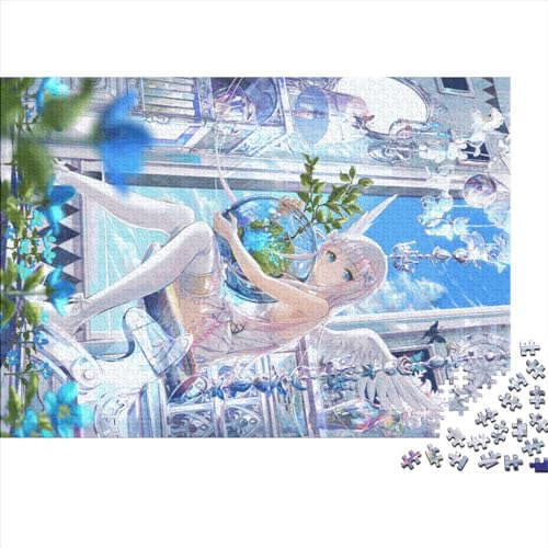 Anime-Mädchen Puzzle 500 Teile,Geschicklichkeitsspiel Für Die Ganze Familie, Manga Puzzles 500 Teile,Farbenfrohes Holz Puzzle Für Erwachsene 500pcs (52x38cm) von YTPONBCSTUG