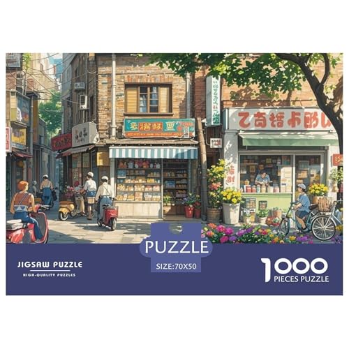 Anime-Straße Hölzerne Puzzles Wasserfest 1000 Teile DIY- Puzzle Geschenke Für Erwachsene Unmöglich Lernspiele von YTPONBCSTUG
