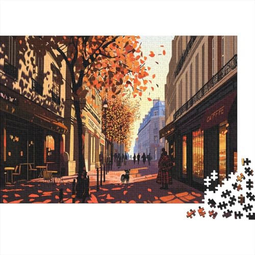 Autumn Paris Streets 1000 Stück Puzzles Für Erwachsene Stress Abbauen Familien-Puzzlespiel 1000-teiliges Puzzle Flattened Perspective Lernspiel Spielzeug Geschenk 1000pcs (75x50cm) von YTPONBCSTUG