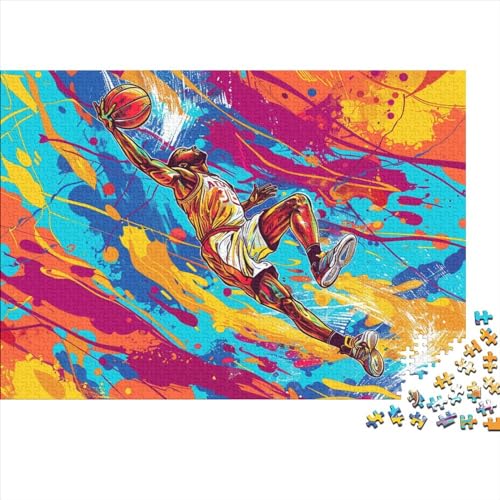 Basketball 500 Teile Puzzle Nachhaltiges Puzzle Für Erwachsene | Hochwertige Umweltfreundliche Materialien |Geschenk Für Erwachsene|Sport Zeichentrickfilm 500pcs (52x38cm) von YTPONBCSTUG