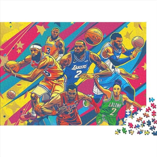 Basketball Puzzle 1000 Teile Erwachsene Sport Zeichentrickfilm Puzzles Für Erwachsene Lernspiel Herausforderungsspielzeug 1000-teilige Puzzles Für Erwachsene 1000pcs (75x50cm) von YTPONBCSTUG