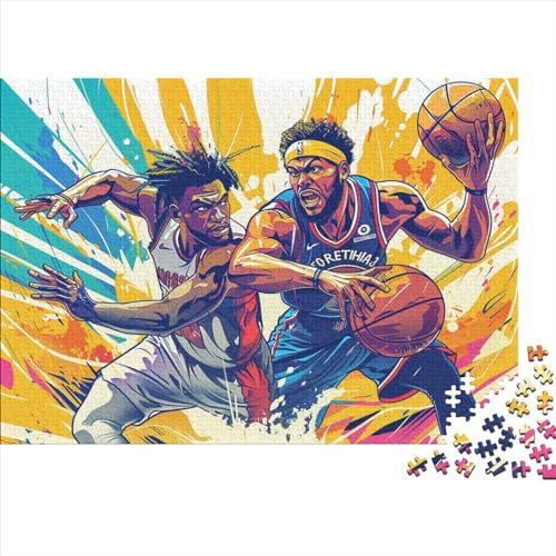 Basketball Puzzles 500 Teile Für Erwachsene|Sport Zeichentrickfilm| 500 Teile Holzpuzzle Lernspiele Heimdekoration Puzzle 500pcs (52x38cm) von YTPONBCSTUG