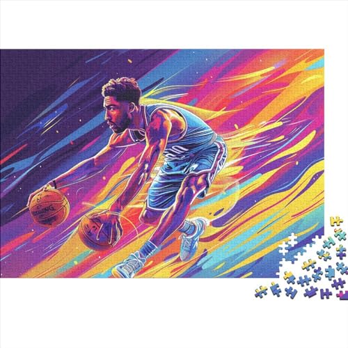Basketball Puzzles Für Erwachsene Sport Zeichentrickfilm Style 500 Stück Puzzles Für Erwachsene Herausforderndes Spiel 500pcs (52x38cm) von YTPONBCSTUG