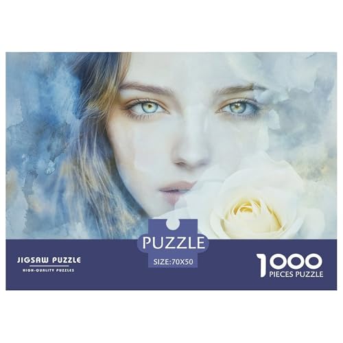 Beautiful Woman-White Rose Hölzerne Puzzles Wasserfest 1000-teiliges Puzzle Geschenke Für Erwachsene Herausfordernd Und Knifflig Lernspiele Beautiful Woman-White Rose Hölzerne Puzzles Wasserfest 1000-teiliges Puzzle Geschenke Für Erwachsene Herausfordernd Und Knifflig Lernspiele von YTPONBCSTUG