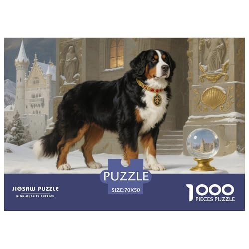 Berner Sennenhund Hölzerne Puzzles Wasserfest 1000-teiliges Puzzle Geschenke Für Erwachsene Herausfordernd Und Knifflig Lernspiele von YTPONBCSTUG