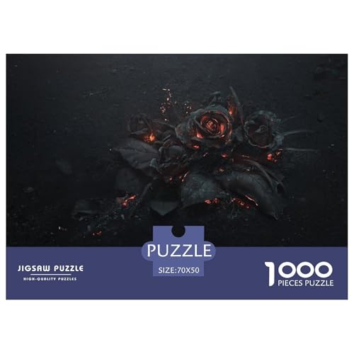 Black Rose Hölzerne Puzzles Wasserfest 1000 Teile DIY- Puzzle Für Erwachsene Bunt Lernspiele​ von YTPONBCSTUG