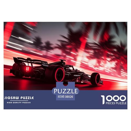 Black and Red Car-Palm Trees Hölzerne Puzzles Wasserfest 1000 Teile DIY- Puzzle Für Erwachsene Bunt Lernspiele​ von YTPONBCSTUG