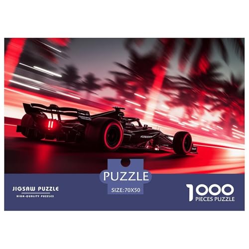 Black and Red Car-Palm Trees Hölzerne Puzzles Wasserfest 1000-teiliges Puzzle Für Erwachsene Herausfordernd Und Knifflig Puzzle Zur Heimdekoration​ von YTPONBCSTUG