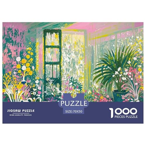 Blumenladen Hölzerne Puzzles Wasserfest 1000 Teile DIY- Puzzle Für Erwachsene Bunt Lernspiele von YTPONBCSTUG