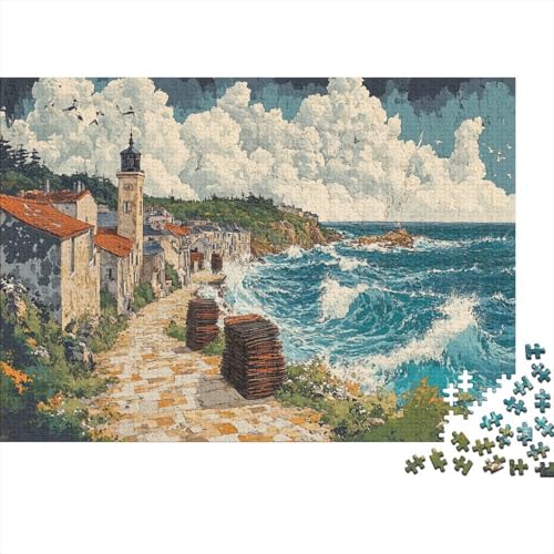 Brittany Fishing Port Puzzle 1000 Teile Erwachsene Japanese Woodblock Style Puzzles Für Erwachsene Lernspiel Herausforderungsspielzeug 1000-teilige Puzzles Für Erwachsene 1000pcs (75x50cm) von YTPONBCSTUG