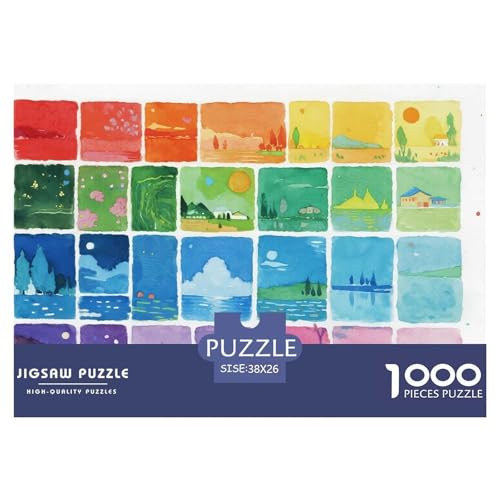 Bunte Landschaft Hölzerne Puzzles Wasserfest 1000 Teile DIY- Puzzle Für Erwachsene Bunt Lernspiele von YTPONBCSTUG