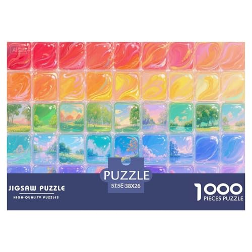 Bunte Pflanzen Hölzerne Puzzles Wasserfest 1000-teiliges Puzzle Geschenke Für Erwachsene Herausfordernd Und Knifflig Lernspiele von YTPONBCSTUG