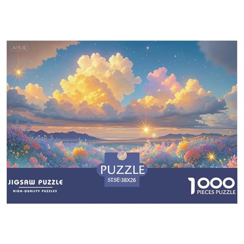 Bunte Wolken Hölzerne Puzzles Wasserfest 1000 Teile DIY- Puzzle Für Erwachsene Buntzur Heimdekoration von YTPONBCSTUG