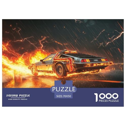 Car with Lightning and Fire Hölzerne Puzzles Wasserfest 1000-teiliges Puzzle Für Erwachsene Herausfordernd Und Knifflig Herausfordernde Puzzlespiele​ von YTPONBCSTUG