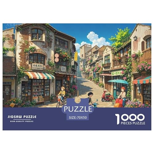 Cartoon-Stadt Hölzerne Puzzles Wasserfest 1000 Teile DIY- Puzzle Geschenke Für Erwachsene Spaß Lernspiele von YTPONBCSTUG