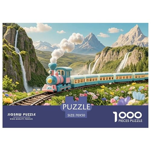 Cartoon-Zug Hölzerne Puzzles Wasserfest 1000 Teile DIY- Puzzle Für Erwachsene Bunt Lernspiele von YTPONBCSTUG
