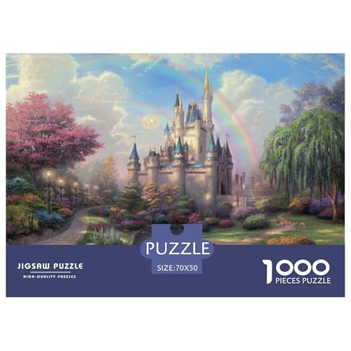 Castle-Rainbow Hölzerne Puzzles Wasserfest 1000-teiliges Puzzle Für Erwachsene Bunt Lernspiele​ von YTPONBCSTUG