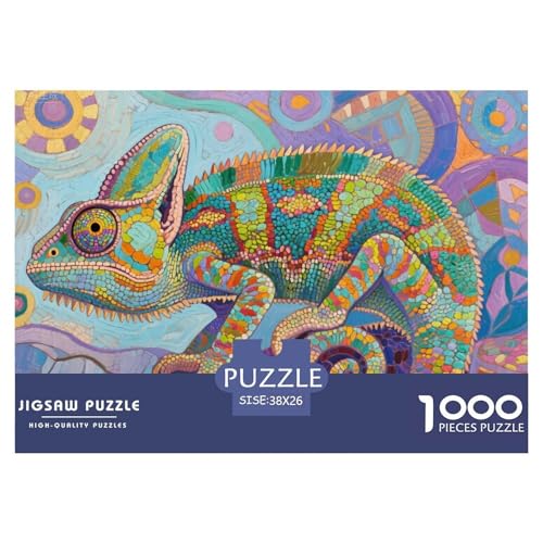 Chamäleon Hölzerne Puzzles Wasserfest 1000-teiliges Puzzle Geschenke Für Erwachsene Herausfordernd Und Knifflig Lernspiele von YTPONBCSTUG