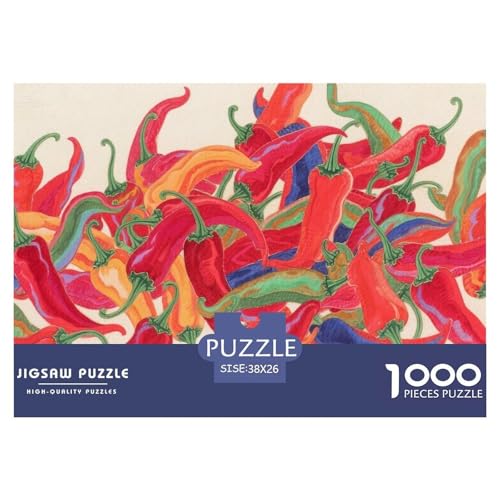 Chili Hölzerne Puzzles Wasserfest 1000 Teile DIY- Puzzle Geschenke Für Erwachsene Spaß Lernspiele von YTPONBCSTUG