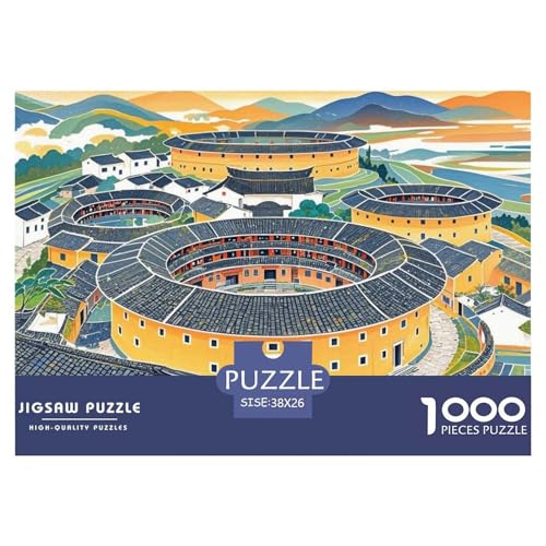 Chinese Architecture Hölzerne Puzzles Wasserfest 1000 Teile DIY- Puzzle Für Erwachsene Spaß Lernspiele von YTPONBCSTUG