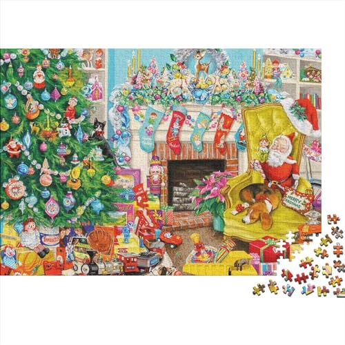 Christmas Puzzle 1000 Teile,Geschicklichkeitsspiel Für Die Ganze Familie, Festive Puzzles 1000 Teile,Farbenfrohes Holz Puzzle Für Erwachsene 1000pcs (75x50cm) von YTPONBCSTUG