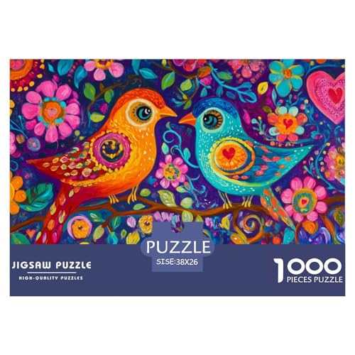 Colorful Birds and Flowers Hölzerne Puzzles Wasserfest 1000-teiliges Puzzle Für Erwachsene Herausfordernd Und Knifflig Puzzle Zur Heimdekoration​ von YTPONBCSTUG