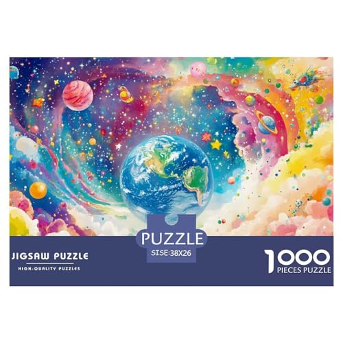 Colorful Clouds and Space-Earth Hölzerne Puzzles Wasserfest 1000-teiliges Puzzle Geschenke Für Erwachsene Bunt Lernspiele​ von YTPONBCSTUG