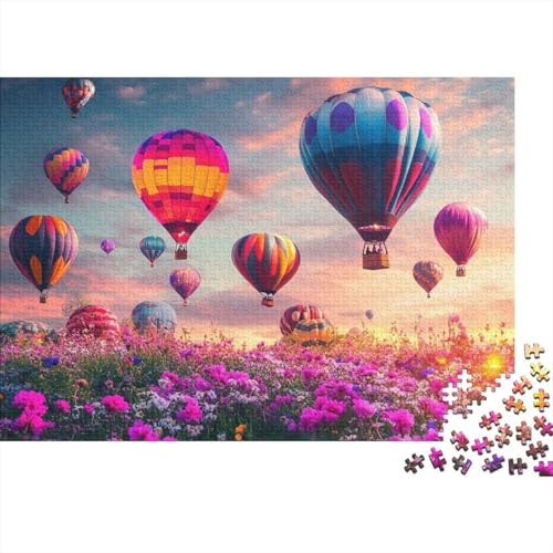 Colorful Hot Air Balloon 1000 Teile Puzzle Nachhaltiges Puzzle Für Erwachsene | Hochwertige Umweltfreundliche Materialien |Geschenk Für Erwachsene|Blooming Flowers 1000pcs (75x50cm) von YTPONBCSTUG