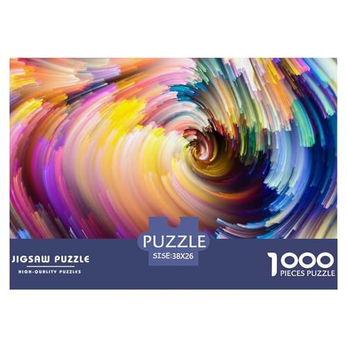 Colorful Swirl-Abstract Texture Hölzerne Puzzles Wasserfest 1000 Teile DIY- Puzzle Für Erwachsene Bunt Herausfordernde Puzzlespiele​ von YTPONBCSTUG