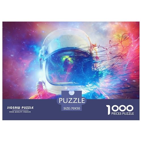 Colourful Astronauts Hölzerne Puzzles Wasserfest 1000 Teile DIY- Puzzle Für Erwachsene Bunt Puzzle Zur Heimdekoration​ von YTPONBCSTUG
