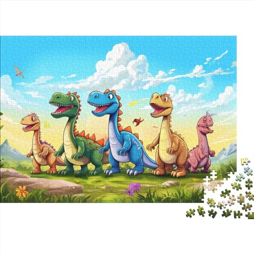 Dinosaur 300 Stück Puzzles Für Erwachsene Stress Abbauen Familien-Puzzlespiel 300-teiliges Puzzle Cartoon Cute Lernspiel Spielzeug Geschenk 300pcs (40x28cm) von YTPONBCSTUG