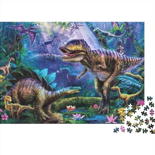 Dinosaur Puzzles 1000 Teile Für Erwachsene|| 1000 Teile Holzpuzzle Lernspiele Heimdekoration Puzzle 1000pcs (75x50cm) von YTPONBCSTUG