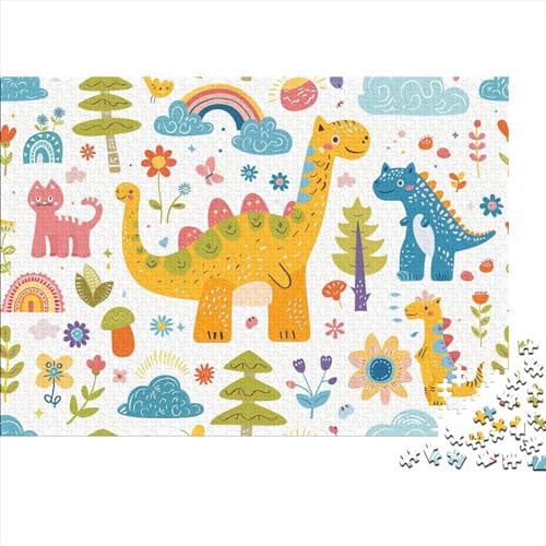 Dinosaurier 500 Teile Puzzle Nachhaltiges Puzzle Für Erwachsene | Hochwertige Umweltfreundliche Materialien |Geschenk Für Erwachsene|Tier Zeichentrickfilm 500pcs (52x38cm) von YTPONBCSTUG