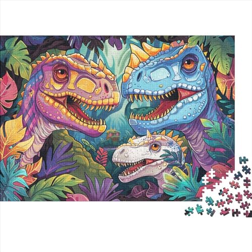 Dinosaurier Puzzle,500 Teile Puzzle Tier Zeichentrickfilm,Erwachsene Puzzlespiel,Weihnachts-/Neujahrsgeschenk,Puzzle-Spielzeug Für Dekorative Malerei 500pcs (52x38cm) von YTPONBCSTUG