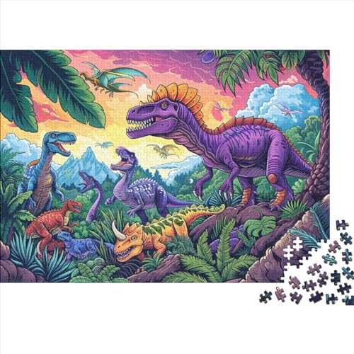 Dinosaurier Puzzle,500 Teile Puzzle Tier Zeichentrickfilm,Erwachsene Puzzlespiel,Weihnachts-/Neujahrsgeschenk,Puzzle-Spielzeug Für Dekorative Malerei 500pcs (52x38cm) von YTPONBCSTUG