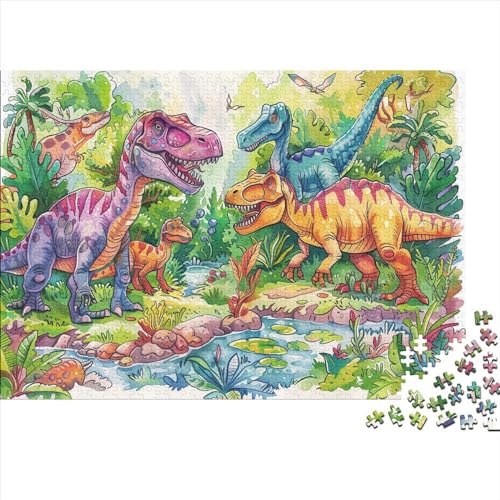 Dinosaurier Puzzle 1000 Teile，Puzzle 1000 Teile Erwachsene，Klassische Puzzle 1000 Stück,Geschicklichkeitsspiel Für Die Ganze Familie，Tier Zeichentrickfilm Puzzle 1000pcs (75x50cm) von YTPONBCSTUG