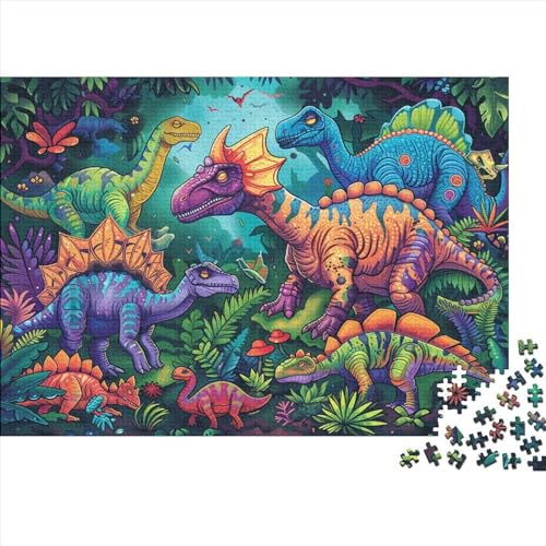 Dinosaurier Puzzle 500 Teile，Puzzle 500 Teile Erwachsene，Klassische Puzzle 500 Stück,Geschicklichkeitsspiel Für Die Ganze Familie，Tier Zeichentrickfilm Puzzle 500pcs (52x38cm) von YTPONBCSTUG