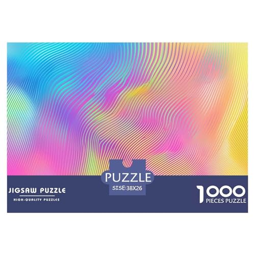 Distorted Lines-Colorful Chromatic Aberration Hölzerne Puzzles Wasserfest 1000-teiliges Puzzle Für Erwachsene Spaß Herausfordernde Puzzlespiele​ von YTPONBCSTUG