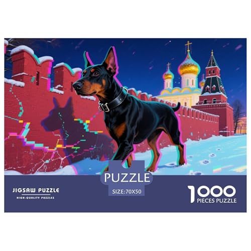 Dobermann (Kreml) Hölzerne Puzzles Wasserfest 1000 Teile DIY- Puzzle Für Erwachsene Bunt Lernspiele von YTPONBCSTUG