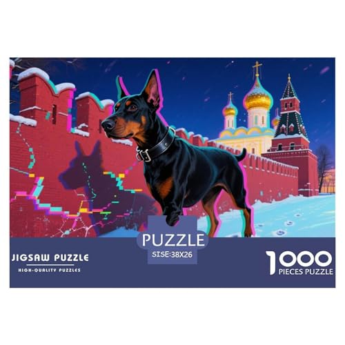 Dobermann (Kreml) Hölzerne Puzzles Wasserfest 1000 Teile DIY- Puzzle Geschenke Für Erwachsene Unmöglich Lernspiele von YTPONBCSTUG