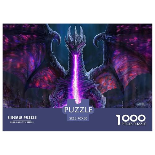Dragon-Fantasy Hölzerne Puzzles Wasserfest 1000 Teile DIY- Puzzle Für Erwachsene Spaß Lernspiele​ von YTPONBCSTUG