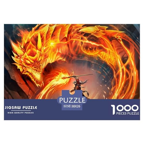 Dragon-orange Hölzerne Puzzles Wasserfest 1000 Teile DIY- Puzzle Für Erwachsene Bunt Herausfordernde Puzzlespiele​ von YTPONBCSTUG
