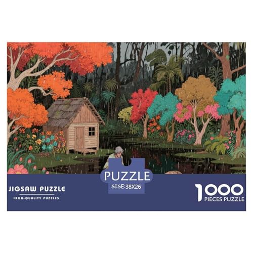 Dschungelsee Hölzerne Puzzles Wasserfest 1000-teiliges Puzzle Für Erwachsene Bunt Lernspiele von YTPONBCSTUG