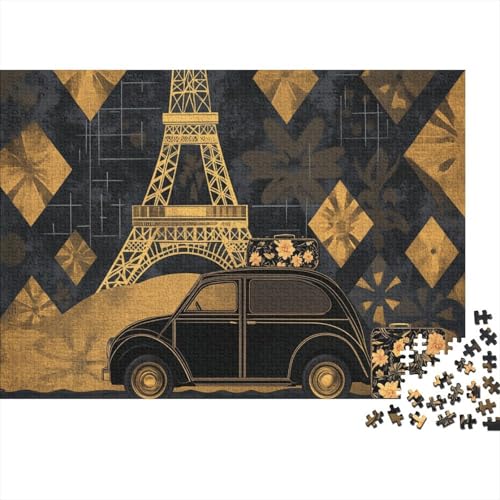 Eiffel Tower Puzzles 1000 Stück Vintage Car Puzzles Für Erwachsene Lernen Lernspielzeug Weihnachten Geburtstag Geschenke 1000pcs (75x50cm) von YTPONBCSTUG