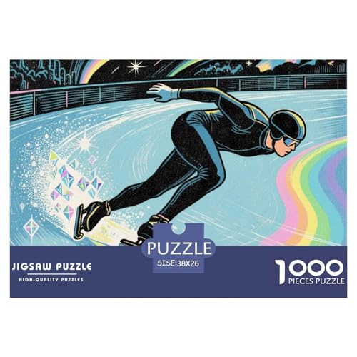 Eisschnelllauf Hölzerne Puzzles Wasserfest 1000-teiliges Puzzle Für Erwachsene Unmöglich Lernspiele von YTPONBCSTUG